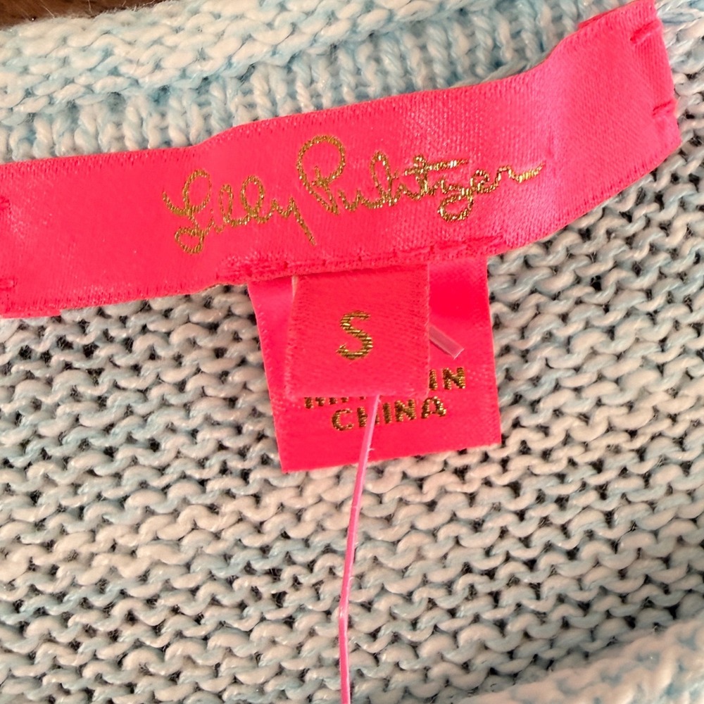 NEW Lilly Pulitzer Danette Sweater Womens Small Blue Sailabration Embroidered - Picture 3 of 12
